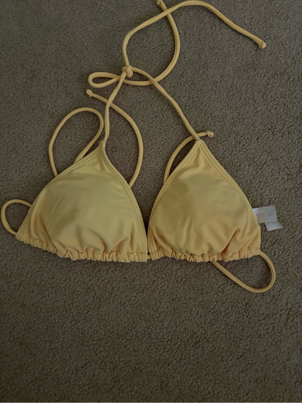 Light Yellow Triangle Bathing Suit Top
